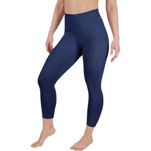 image90 Degree By Reflex Womens High Waisted Capri Legging Side Pocket Squat Proof Gym Workout Yoga PantTwlight