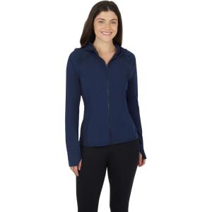 imageYogalicious FullZip Lightweight Hooded Running Workout Yoga Lux Jacket with PocketsDark Navy