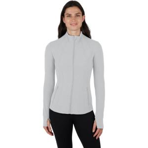 imageYogalicious FullZip Lightweight Hooded Running Workout Yoga Lux Jacket with PocketsHeather Light Grey