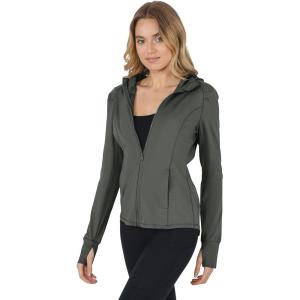 imageYogalicious FullZip Lightweight Hooded Running Workout Yoga Lux Jacket with PocketsLily Pad