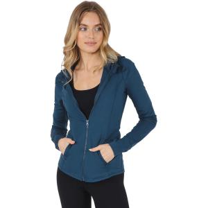 imageYogalicious FullZip Lightweight Hooded Running Workout Yoga Lux Jacket with PocketsOcean Silk
