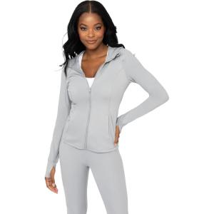 imageYogalicious FullZip Lightweight Hooded Running Workout Yoga Lux Jacket with PocketsSleet