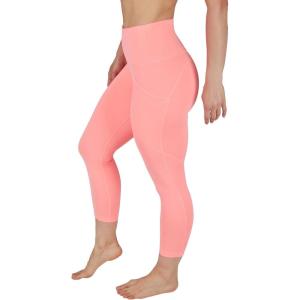 imageYogalicious High Waist Squat Proof Yoga Capri Leggings with Side Pockets for WomenFusion Coral Lux With Pocket