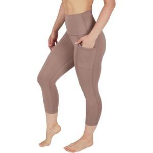 imageYogalicious High Waist Squat Proof Yoga Capri Leggings with Side Pockets for WomenLeafless Tree Lux With Pocket
