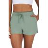 imageYogalicious Relaxed Fit Running Short 3quot Athletic 2in1 Inner Lining Lightweight Short with Drawstring and Pockets for WomenLily Pad