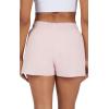 imageYogalicious Relaxed Fit Running Short 3quot Athletic 2in1 Inner Lining Lightweight Short with Drawstring and Pockets for WomenLotus