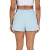 imageYogalicious Relaxed Fit Running Short 3quot Athletic 2in1 Inner Lining Lightweight Short with Drawstring and Pockets for WomenNantucket Breeze