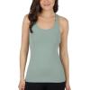 imageYogalicious Womens Lightweight Tank Top Soft Racerback Workout Yoga Sleeveless Quick Dry TopGreen MilieuWhite