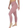 imageYogalicious Womens High Waisted Yoga Legging Elastic Free Squat Proof Ankle Length Lux Workout PantNostalgia Rose