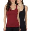 imageYogalicious Womens Lightweight Tank Top Soft Racerback Workout Yoga Sleeveless Quick Dry TopBurnt AmberBlack