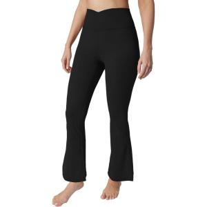 imageYogalicious Flared 78 Legging High Waisted Bootcut Tummy Control Wide Leg Pants for WomenBlack