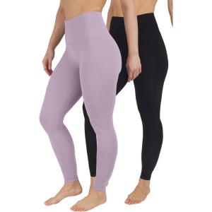 imageYogalicious High Waist Ultra Soft Nude Tech Leggings for WomenBlackSea Fog 2 Pk