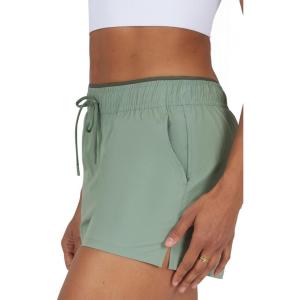 imageYogalicious Relaxed Fit Running Short 3quot Athletic 2in1 Inner Lining Lightweight Short with Drawstring and Pockets for WomenLily Pad