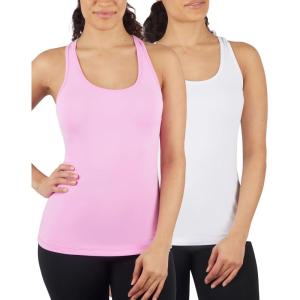 imageYogalicious Womens Lightweight Tank Top Soft Racerback Workout Yoga Sleeveless Quick Dry TopBonbonWhite