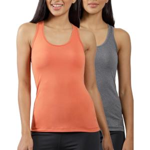 imageYogalicious Womens Lightweight Tank Top Soft Racerback Workout Yoga Sleeveless Quick Dry TopCopper IronHtr Charcoal