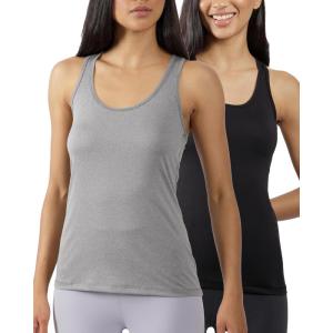 imageYogalicious Womens Lightweight Tank Top Soft Racerback Workout Yoga Sleeveless Quick Dry TopHtr GreyBlack