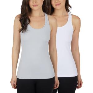 imageYogalicious Womens Lightweight Tank Top Soft Racerback Workout Yoga Sleeveless Quick Dry TopMicro ChipWhite