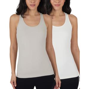 imageYogalicious Womens Lightweight Tank Top Soft Racerback Workout Yoga Sleeveless Quick Dry TopNacreous CloudGardenia