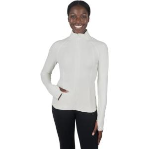 imageYogalicious Womens Ultra Soft Lightweight Full Zip Yoga Jacket with PocketsGardenia