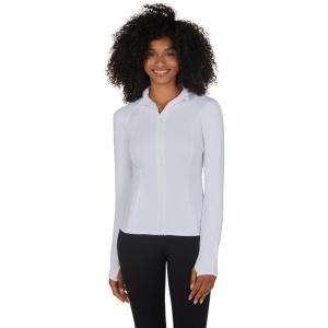 imageYogalicious Womens Ultra Soft Lightweight Full Zip Yoga Jacket with PocketsWhite