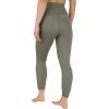 imageYogalicious High Waist Ultra Soft 78 Ankle Length Leggings with Pockets for WomenMulled Basil WPocket