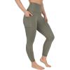 imageYogalicious High Waist Ultra Soft 78 Ankle Length Leggings with Pockets for WomenMulled Basil WPocket