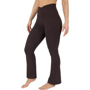 imageYogalicious Womens Crossover High Waisted Flare Legging Squat Proof Yoga Pant  29quot ampamp 315quot InseamChocolate Mousse 29