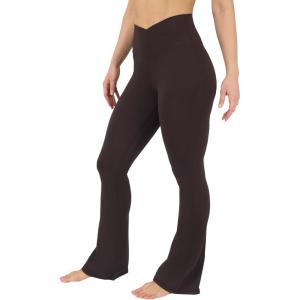 imageYogalicious Womens Crossover High Waisted Flare Legging Squat Proof Yoga Pant  29quot ampamp 315quot InseamChocolate Mousse 315