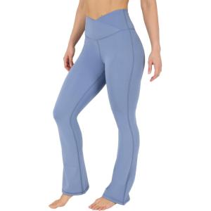 imageYogalicious Womens Crossover High Waisted Flare Legging Squat Proof Yoga Pant  29quot ampamp 315quot InseamSymphony Blue 315