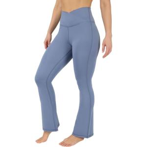 imageYogalicious Womens Crossover High Waisted Flare Legging Squat Proof Yoga Pant  29quot ampamp 315quot InseamSymphony Blue 315