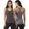 image:imageYogalicious Womens Lightweight Tank Top Soft Racerback Workout Yoga Sleeveless Quick Dry TopMilitary GreenHtr Charcoal