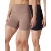 image:imageYogalicious Womens 5 7 High Waisted Biker Shorts Squat Proof Workout Yoga Short 2 PackLeaflesstreeBlack 5