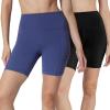 image:imageYogalicious Womens 5 7 High Waisted Biker Shorts Squat Proof Workout Yoga Short 2 PackSkipperblue WPocket  Htr Grey No Pocket 7