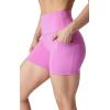 image:imageYogalicious Womens 5 7 High Waisted Biker Shorts Squat Proof Workout Yoga Short 2 PackSpringcrocus WPocket  Black No Pocket 5