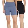 image:imageYogalicious Womens 5 7 High Waisted Biker Shorts Squat Proof Workout Yoga Short 2 PackWildwindBlack 5