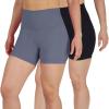 image:imageYogalicious Womens 5 7 High Waisted Biker Shorts Squat Proof Workout Yoga Short 2 PackWildwindBlack 5