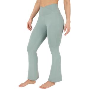 image:imageYogalicious Womens Flare Legging Crossover High Waisted Squat Proof Bootcut Yoga Pant 29315Clover 29
