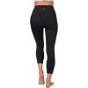 image:image90 Degree By Reflex Womens High Waisted Capri Legging Side Pocket Squat Proof Gym Workout Yoga PantOnyx Black