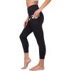 image:image90 Degree By Reflex Womens High Waisted Capri Legging Side Pocket Squat Proof Gym Workout Yoga PantOnyx Black