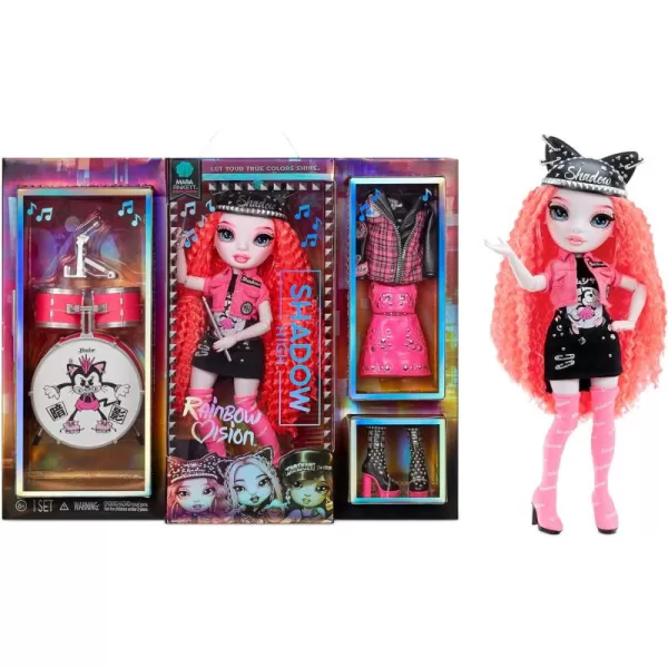 RAINBOW HIGH Vision Shadow High Neon Shadow-Mara Pinkett  Fashion Doll. 2 Designer Outfits to Mix &amp; Match with Rock Band Accessories PLAYSET, Great Gift for Kids 6-12 Years Old &amp; Collectors Fashion Doll. 2 Designer Outfits to Mix &amp; Match with Rock Band Accessories PLAYSET, Great Gift for Kids 6-12 Years Old &amp; Collectors)