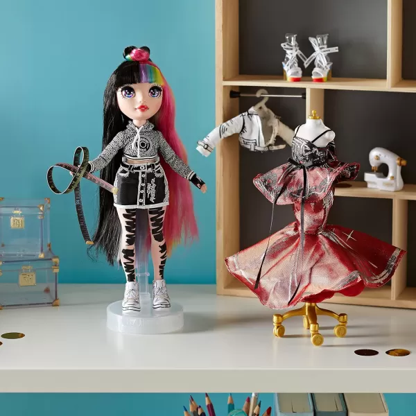 Rainbow High 2021 Jett Dawson Collector Fashion Doll with Black and Rainbow Hair, 2 Designer Outfits to Mix &amp; Match Accessories, Gift for Kids &amp; Collectors, Toys for Kids Ages 6 7 8+ to 12 Years