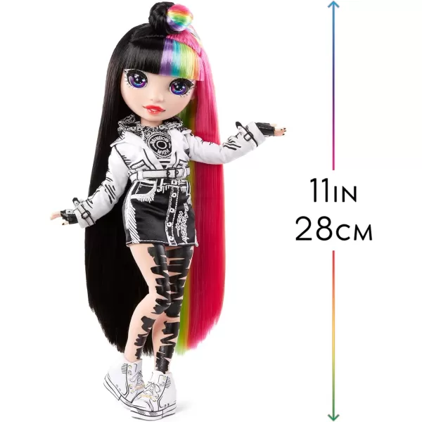 Rainbow High 2021 Jett Dawson Collector Fashion Doll with Black and Rainbow Hair, 2 Designer Outfits to Mix &amp; Match Accessories, Gift for Kids &amp; Collectors, Toys for Kids Ages 6 7 8+ to 12 Years