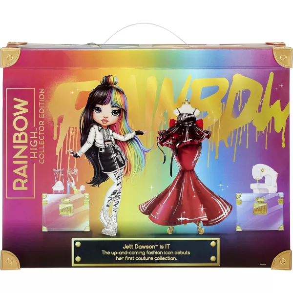 Rainbow High 2021 Jett Dawson Collector Fashion Doll with Black and Rainbow Hair, 2 Designer Outfits to Mix &amp; Match Accessories, Gift for Kids &amp; Collectors, Toys for Kids Ages 6 7 8+ to 12 Years