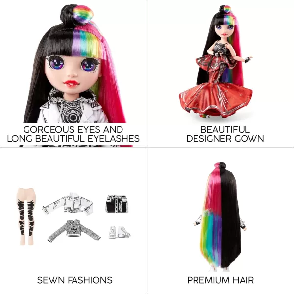 Rainbow High 2021 Jett Dawson Collector Fashion Doll with Black and Rainbow Hair, 2 Designer Outfits to Mix &amp; Match Accessories, Gift for Kids &amp; Collectors, Toys for Kids Ages 6 7 8+ to 12 Years