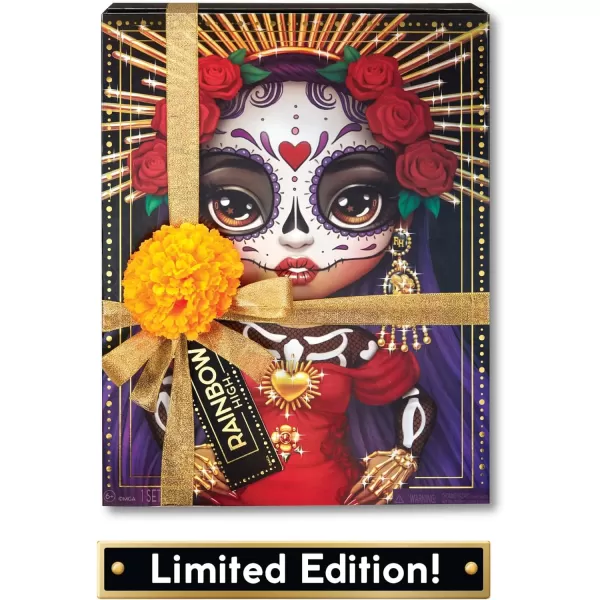 Rainbow High 2022 Celebration Edition Di­a De Los Muertos Maria Garcia Posable Fashion Collector Doll 11" Celebratory Face Painting &amp; Calavera Purse. Light Up Display &amp; Premium Accessories. Great Gift