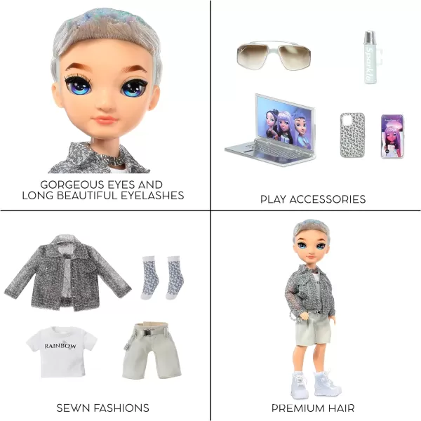 Rainbow High Aidan- Purple Boy Fashion Doll. Fashionable Outfit &amp; 10+ Colorful Play Accessories. Great Gift for Kids 4-12 Years Old and Collectors.
