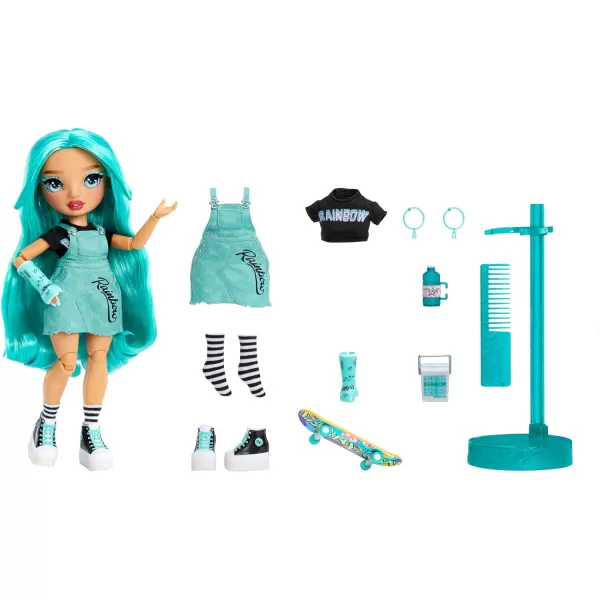 Rainbow High Blu - Blue Fashion Doll in Fashionable Outfit, Wearing a Cast &amp; 10+ Colorful Play Accessories. Gift for Kids 4-12 Years and Collectors