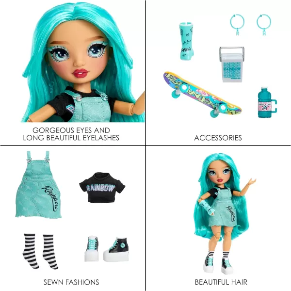 Rainbow High Blu - Blue Fashion Doll in Fashionable Outfit, Wearing a Cast &amp; 10+ Colorful Play Accessories. Gift for Kids 4-12 Years and Collectors