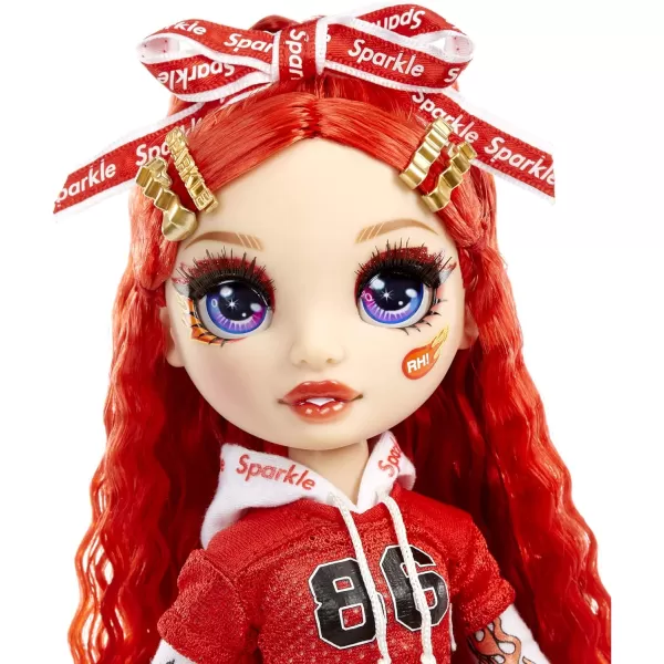 Rainbow High Cheer Ruby Anderson – Red Cheerleader Fashion Doll with 2 Pom Poms and Doll Accessories, Great Gift for Kids 6-12 Years Old