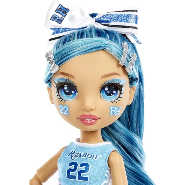 Rainbow High Cheer Skyler Bradshaw – Blue Cheerleader Fashion Doll with Pom Poms and Doll Accessories, Great for Kids 6-12 Years Old